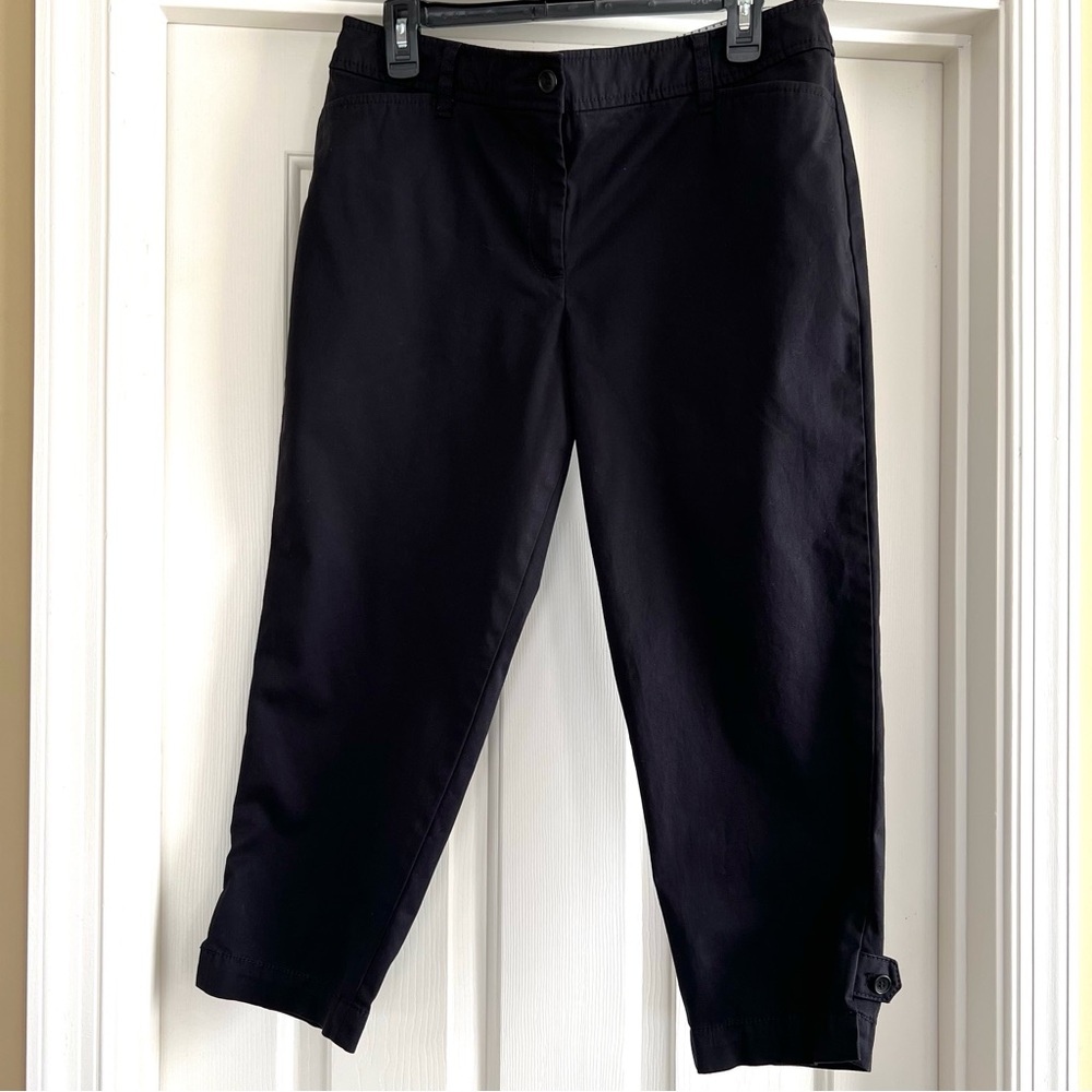 Talbots Women's Black Perfect Crop Pants Size 12P